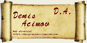 Denis Aćimov vizit kartica